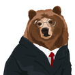 © Rawpixel.com - PNG bear businessman, bearish investor, finance sticker, transparent background