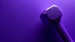 Purple paper silhouette of a piston. automotive design concept on purple background. 