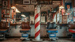 A nostalgic image capturing the timeless charm of a traditional barbershop.