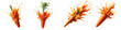 carrots with splash isolated png	
