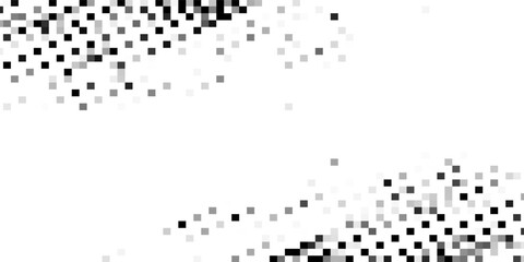 Poster - Black cubes and squares abstract horizontal background. Randomised grey and square tiles.