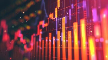 Poster - An abstract image of a stock chart. Generative AI.