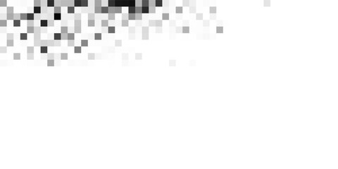 Poster - Black cubes and squares abstract horizontal background. Randomised grey and square tiles.