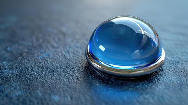 Blue Glass Shipping Button - Delivers in 2 Hours