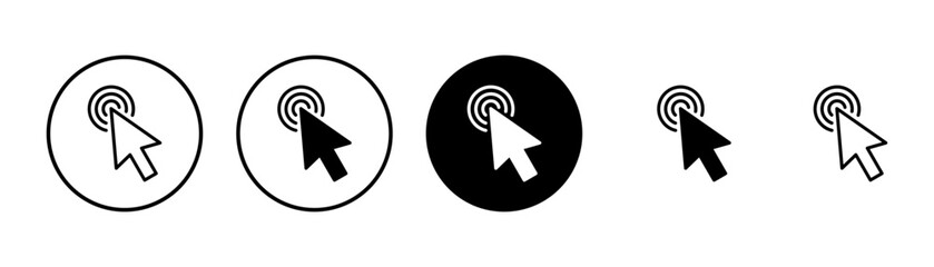 Click icon vector isolated on white background. Cursor icon. Computer mouse click cursor black arrow icons. pointer arrow