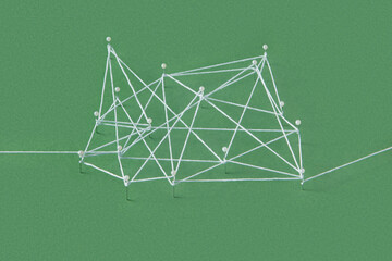 Continuous white thread tying and connecting stationery straight pins