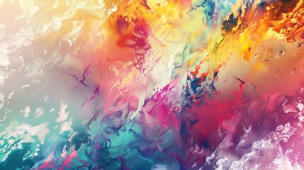 Wall Mural - Bright artistic splashes. Abstract painting color texture. Modern futuristic pattern. Multicolor dynamic background. Fractal artwork for creative graphic design