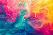 vibrant ink swirls in rainbow hues abstract liquid art background