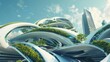 A futuristiclooking urban landscape with sleek and innovative biofuel stations integrated seamlessly into the citys architecture symbolizing the transformation of the metropolis into .