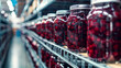 Ready-to-ship berries stored in a cold warehouse. Photo footage for advertising berry products. Jam, syrup, vinegar production in a berry processing facility.