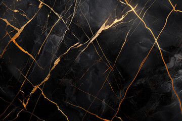 Wall Mural - black marble with golden lines 