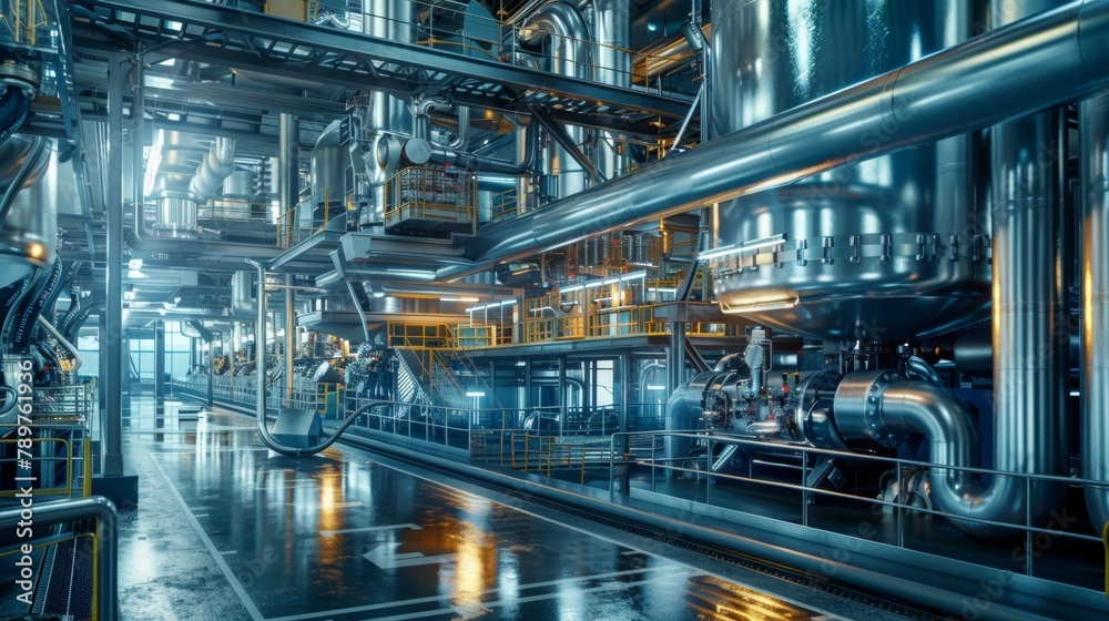 Bio Fuel Machine A series of biofuel production machines looming in a futuristic ...