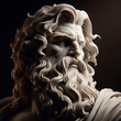 3D illustration of a Renaissance marble statue of Zeus, king of the gods, who was also the god of the sky and thunder, one of the Twelve Olympus in ancient Greek mythology. Statue of greek god.