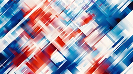 Wall Mural - Geometric Pattern Background in Red, White, and Blue Bliss Suitable for American Celebration Day