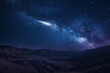 Meteor Streaking Over Mountainous Desert Landscape at Night
