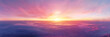 overhead view of The blush of dawn painting the horizon with hues of pink and gold, signaling the promise of a new day, hyperrealistic travel photography, copy space for writing