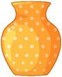Bright orange vase with white polka dots
