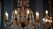 Noble and luxurious crystal chandelier light. Closeup crystal pendants of the chandelier.generative.ai