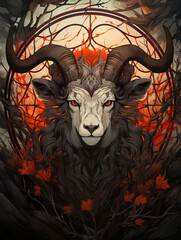 Wall Mural - goat illustration