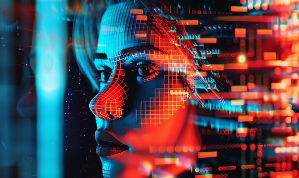 Embrace the fusion of technology and art by crafting a pixel art representation of a side view biometrics scan, blending retro aesthetics with modern security features in a visually captivating digita