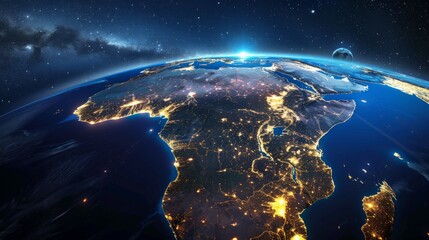 The Earth from space showing the African continent and the Middle East.