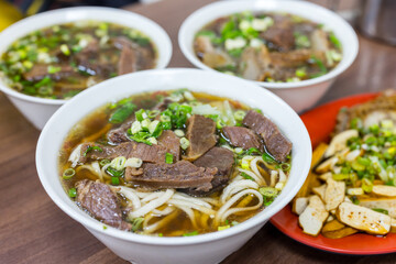 Sticker - Braised beef noodle soup in restaurant