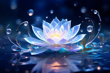 Wall Mural - lotus flower and water