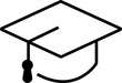 Graduation cap line icon, university or college graduation hat icon, student graduation cap diploma, vector illustration.