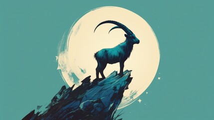 Wall Mural - Get inspired by the creative idea behind the majestic pygmy goat the headlining star of this unique logo symbol in a captivating 2d graphic design illustration