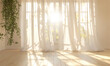 © 소연 박 - sunlight from the bright glass window, light white curtains with the breeze flowing. bright and clean room
