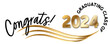 © Christine - Congrats! Graduating Class of 2024 text in Black and Metallic Gold Web Banner and Vinyl Sign Vector Design.