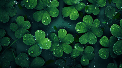 Wall Mural - Four leaf clover banner