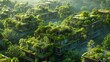 Green roofs on every building , 3D ,ultra HD,digital photography