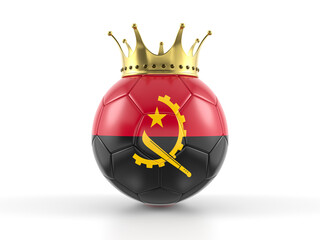 Poster - Angola flag soccer ball with crown