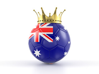 Wall Mural - Australia flag soccer ball with crown