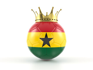 Poster - Ghana flag soccer ball with crown