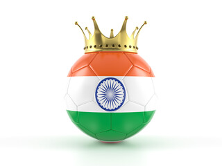 Poster - India flag soccer ball with crown