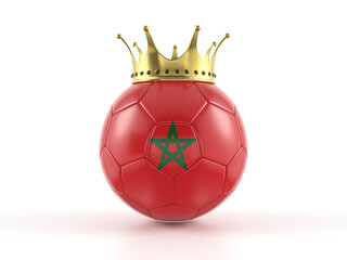 Wall Mural - Morocco flag soccer ball with crown