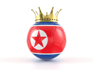 Wall Mural - North Korea flag soccer ball with crown