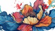 Eastern Style Flowers Doodle Drawing Texture Wallpaper Background