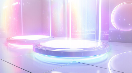 Three dimensional colorful round background, transparent gradient curved glass background 3D rendering