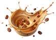 © ahmta - Coffee Swirl Splash With Falling Beans on Transparent Background