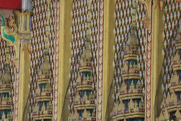 Wall Mural - detail of a traditional thai temple