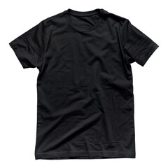Black t-shirt  isolated on transparent background. 