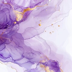  Abstract painting with purple and gold colors.