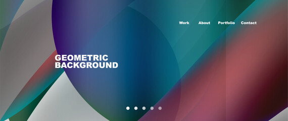 Fototapete - This geometric background features a gradient of colors reminiscent of Azure skies. The design includes circles and electric blue hues, perfect for display devices or multimedia gadgets