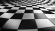 Black and White Checkered Pattern with Glossy Finish. Generative Ai