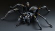 Macro photograph of an arachnid tarantula on black surface