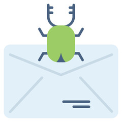 Poster - spam and bug vector icon flat style. Perfect for website, application, commerce, presentation, logo and more. vector icon design color style