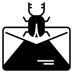 Poster - spam and bug vector icon solid line style. Perfect for website, application, commerce, presentation, logo and more. vector icon design glyph style